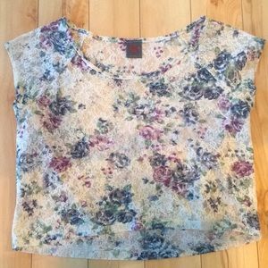 Mesh floral crop top